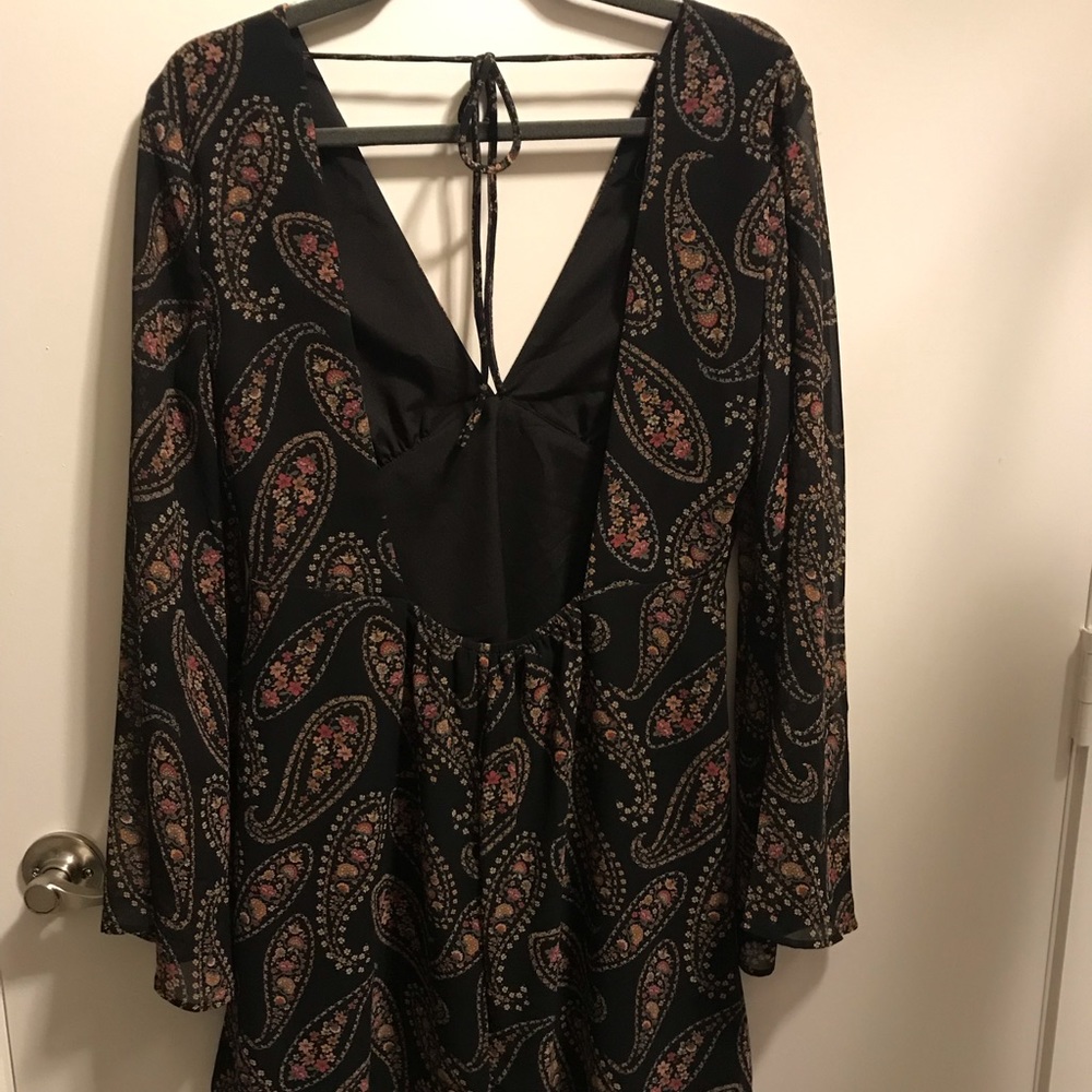 Long Sleeve, Low Cut Dress